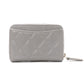 CHANEL Caviar Skin Matelassé Coin Purse, Leather, Gray, Silver Hardware, Wallet