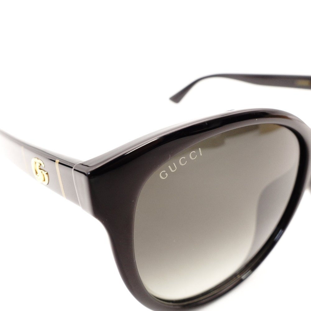 GUCCI Sunglasses Black Logo Black Gold Hardware GG Logo with Case R801296
