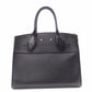 LOUIS VUITTON City Steamer MM Handbag, Leather, Black, 2-Way, Gold Hardware