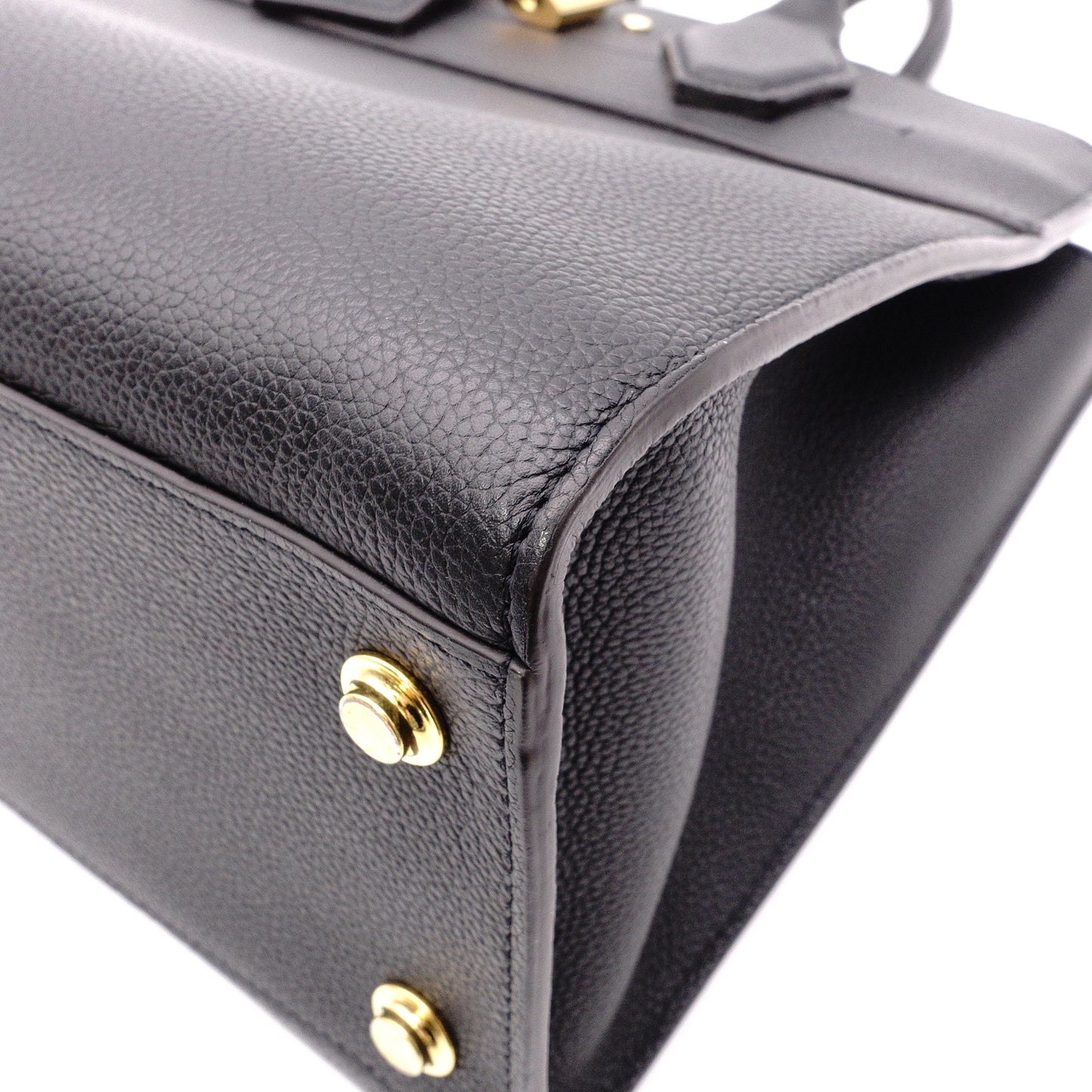 LOUIS VUITTON City Steamer MM Handbag, Leather, Black, 2-Way, Gold Hardware