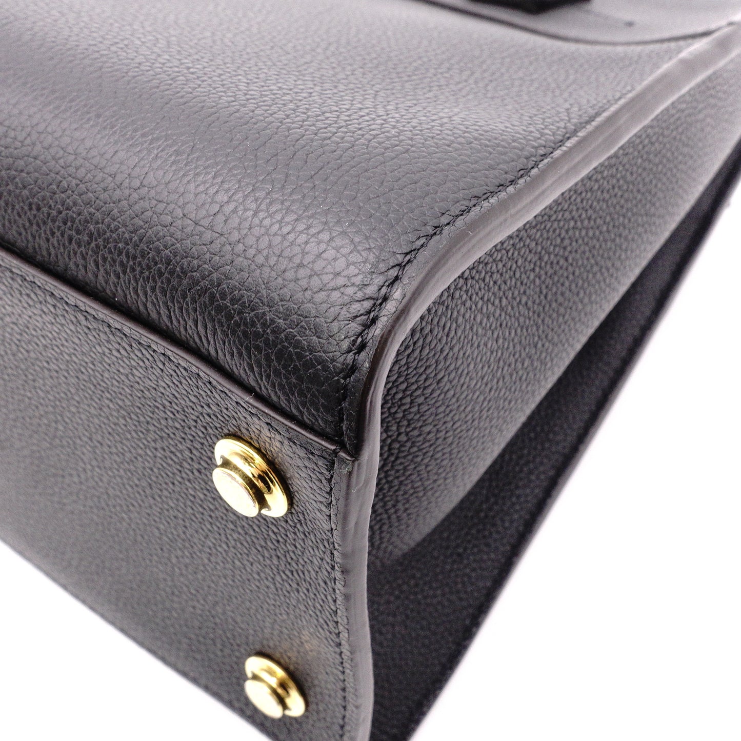 LOUIS VUITTON City Steamer MM Handbag, Leather, Black, 2-Way, Gold Hardware