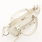 Balenciaga Classic Metal Edge Mini City Handbag White Leather 2-Way Crossbody White R801801