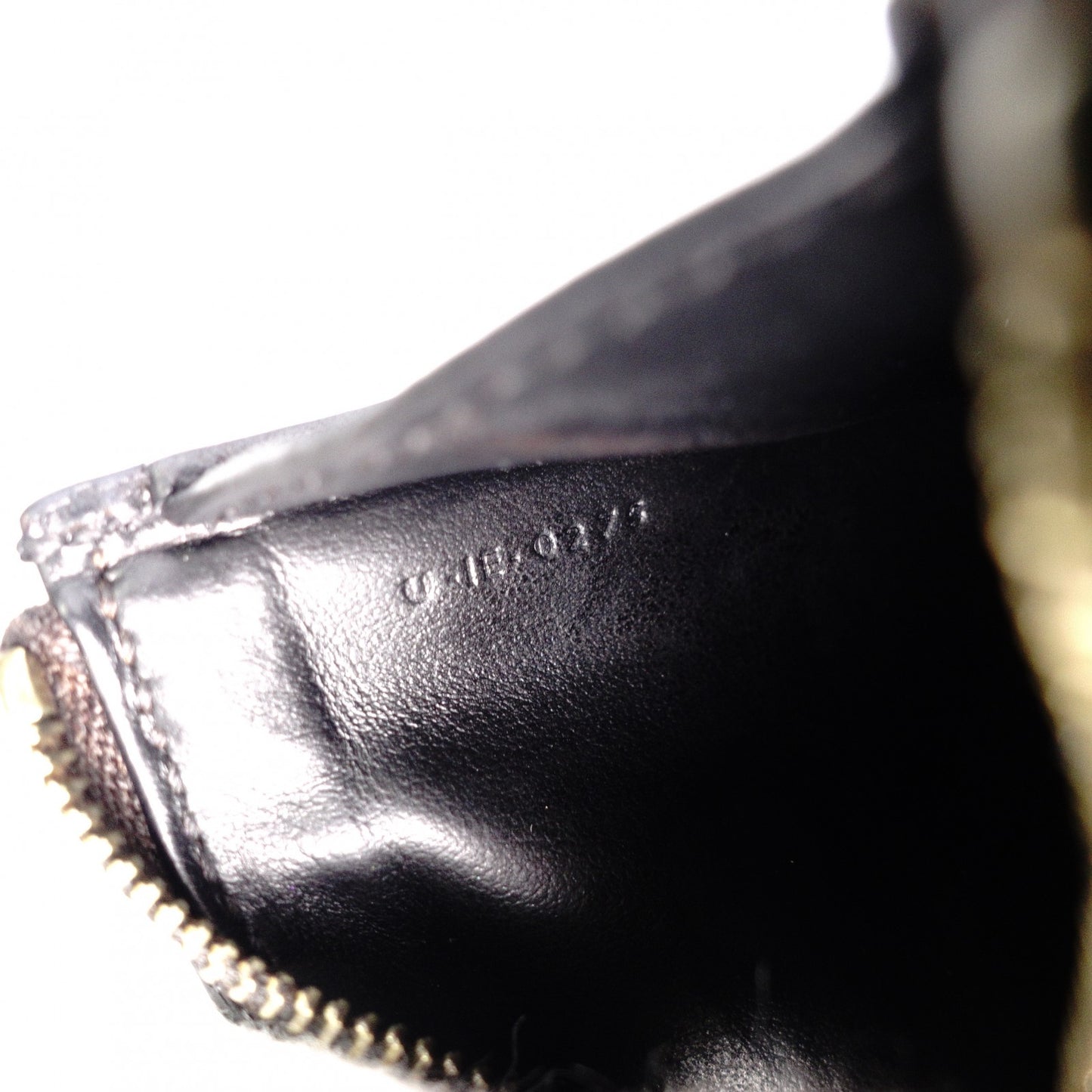 CELINE Macadam Coin Purse, Leather, Black, Logo, Gold Hardware