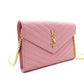 SAINT LAURENT Cassandra Shoulder Bag, Leather, Pink, Crossbody, Gold Hardware, YSL