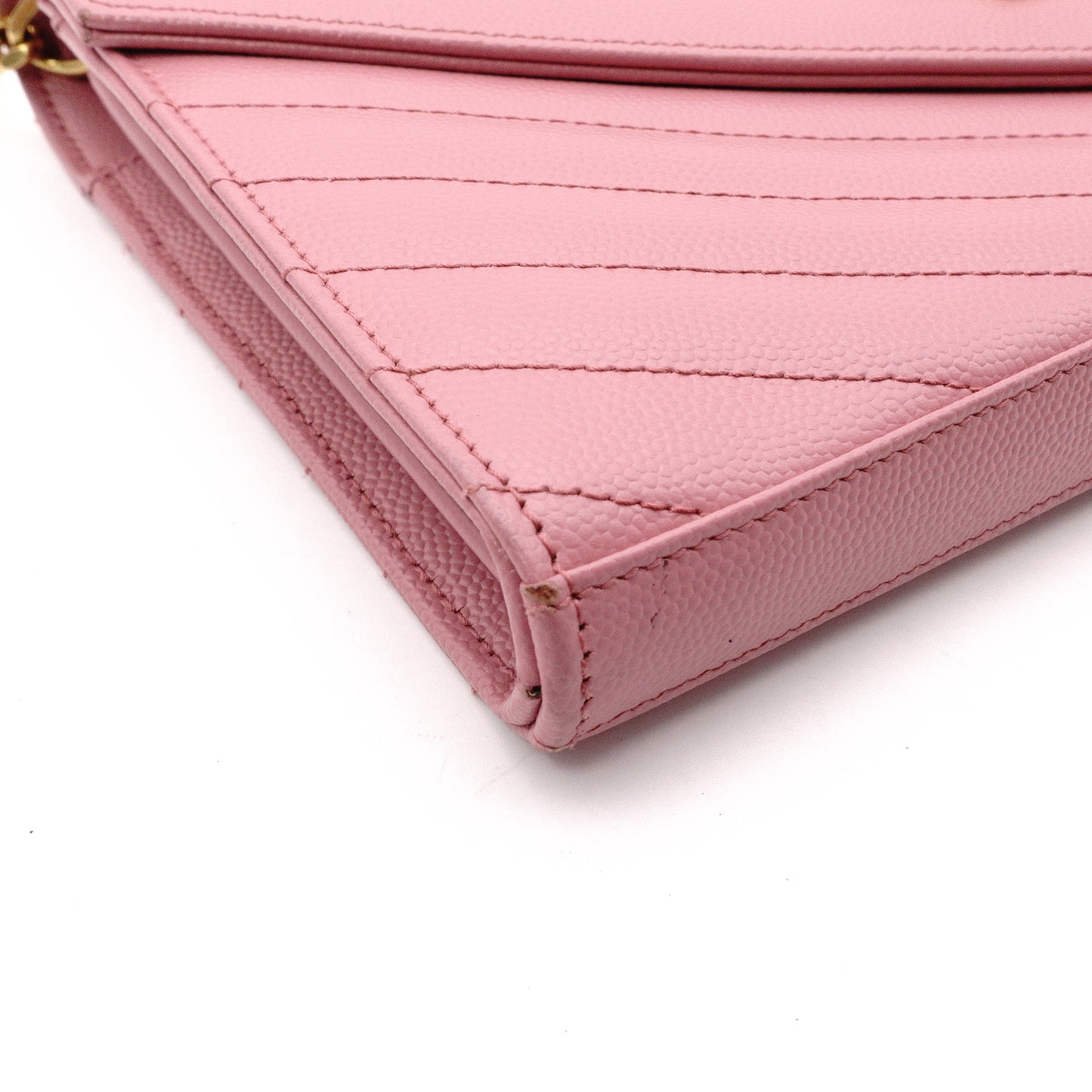 SAINT LAURENT Cassandra Shoulder Bag, Leather, Pink, Crossbody, Gold Hardware, YSL