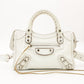 Balenciaga Classic Metal Edge Mini City Handbag White Leather 2-Way Crossbody White R801801