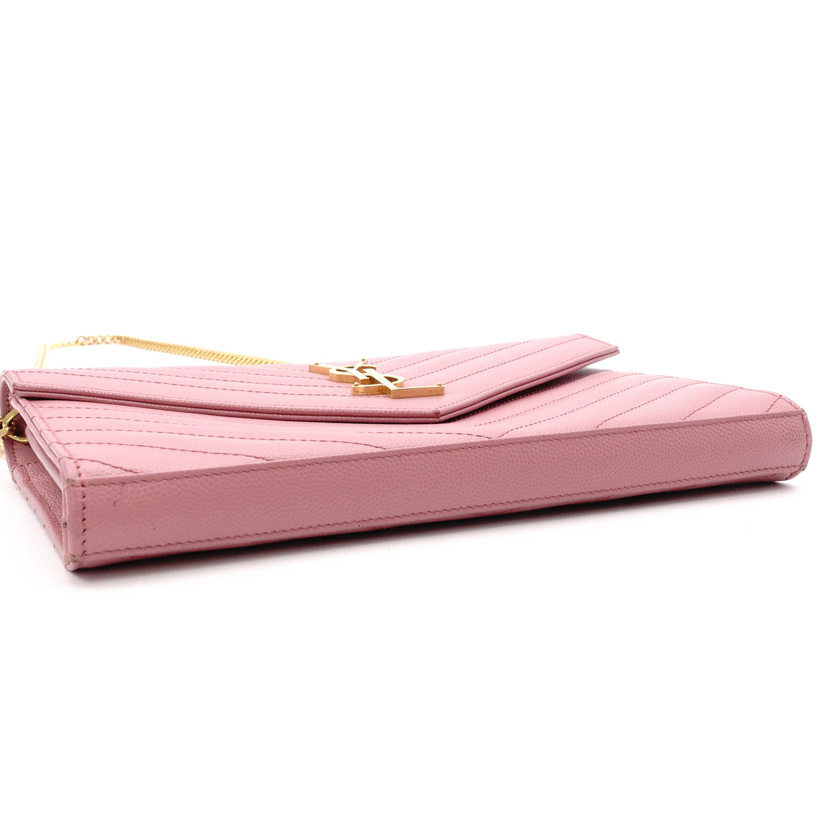 SAINT LAURENT Cassandra Shoulder Bag, Leather, Pink, Crossbody, Gold Hardware, YSL