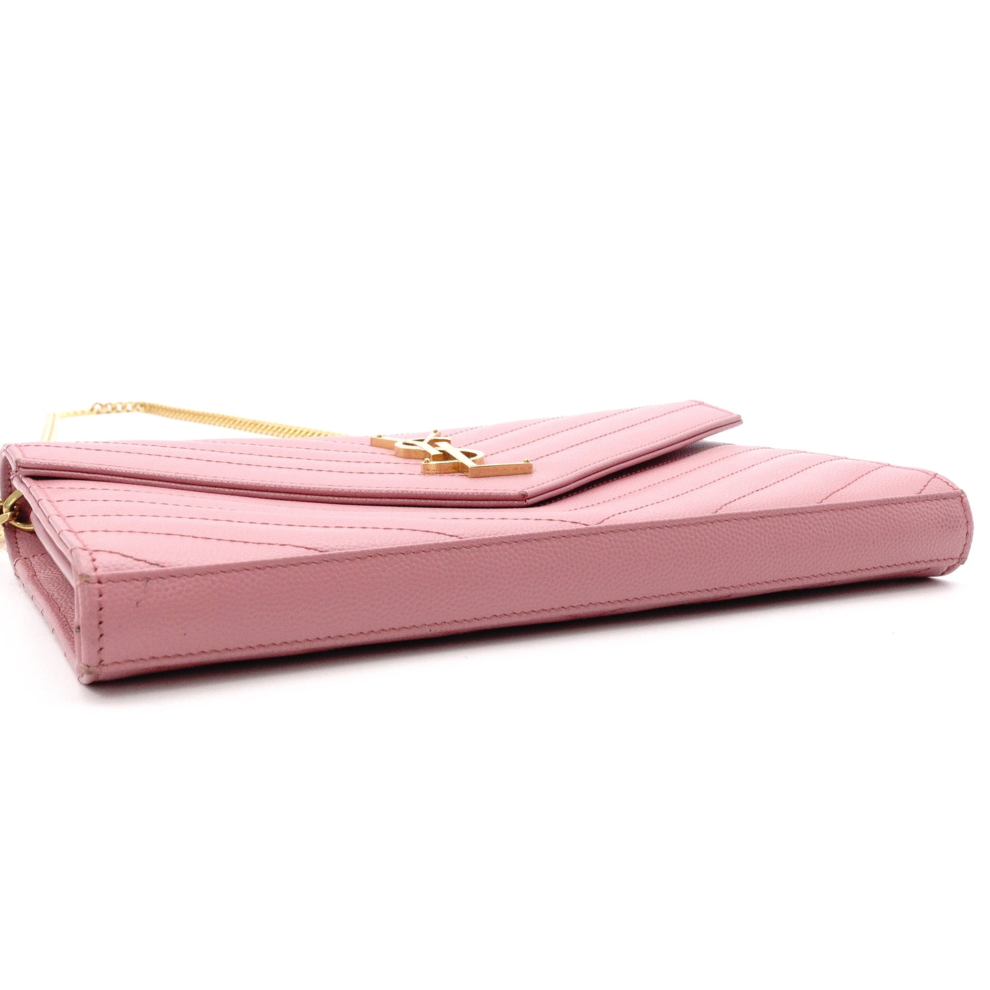 SAINT LAURENT Cassandra Shoulder Bag, Leather, Pink, Crossbody, Gold Hardware, YSL