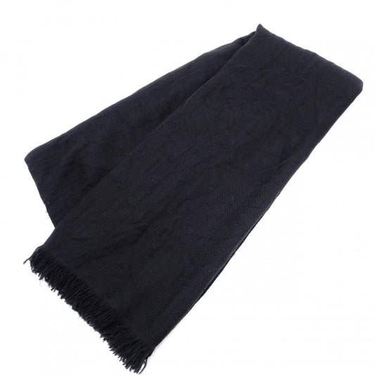 HERMES Scarf, Cashmere/Silk, Black, H Logo, Stole