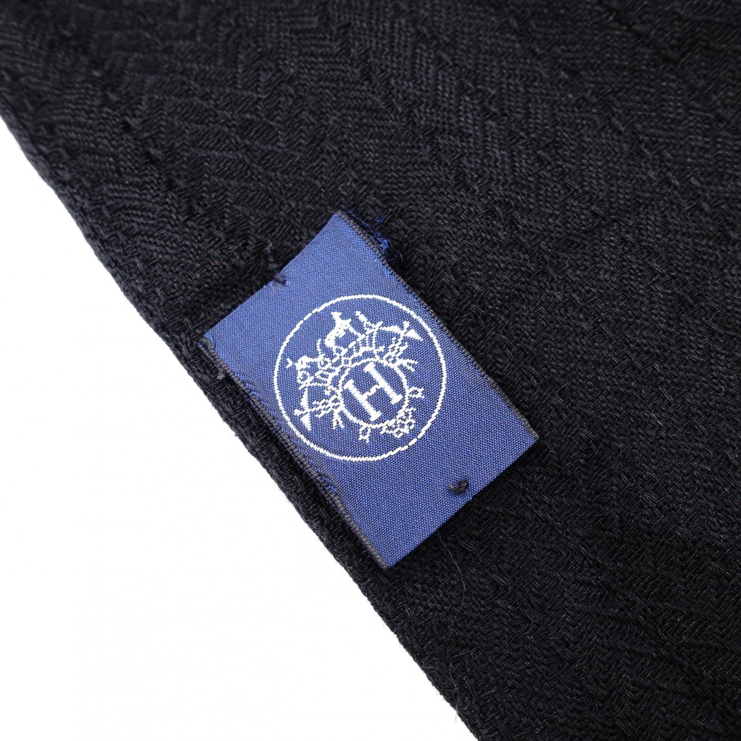 HERMES Scarf, Cashmere/Silk, Black, H Logo, Stole