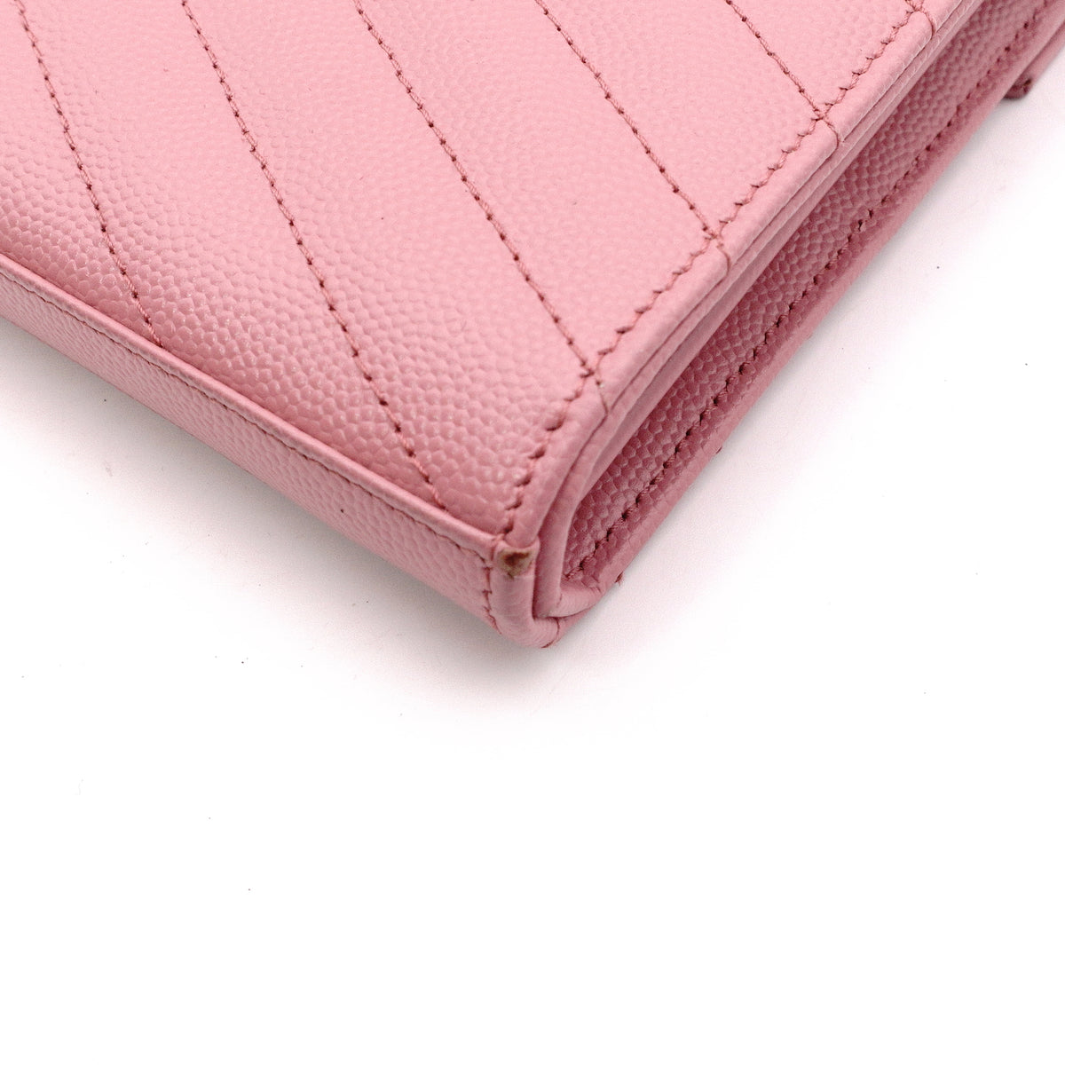 SAINT LAURENT Cassandra Shoulder Bag, Leather, Pink, Crossbody, Gold Hardware, YSL