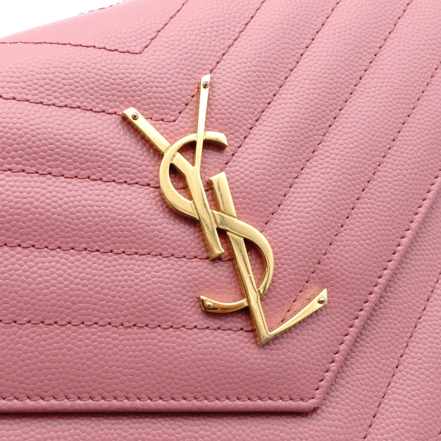 SAINT LAURENT Cassandra Shoulder Bag, Leather, Pink, Crossbody, Gold Hardware, YSL