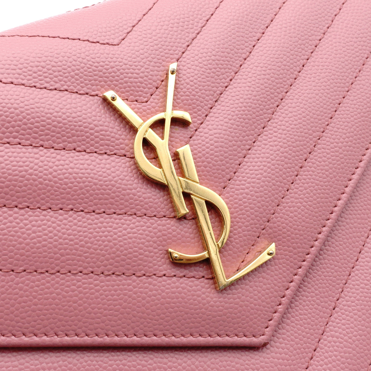 SAINT LAURENT Cassandra Shoulder Bag, Leather, Pink, Crossbody, Gold Hardware, YSL