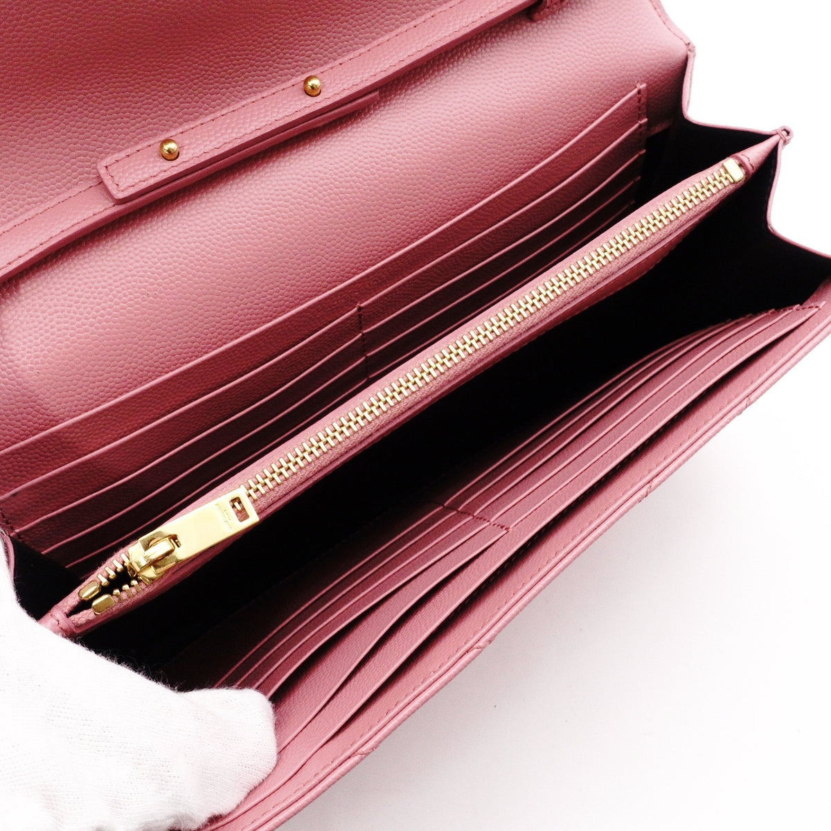 SAINT LAURENT Cassandra Shoulder Bag, Leather, Pink, Crossbody, Gold Hardware, YSL