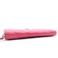 CHANEL Lambskin Matelassé Long Wallet, Leather, Pink, with Silver Hardware