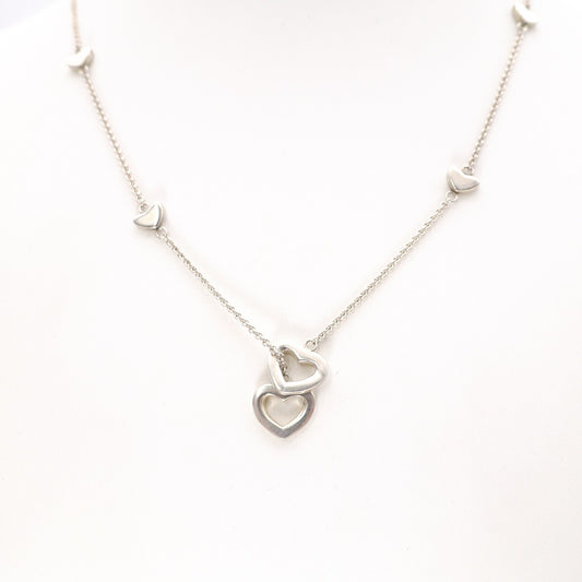 TIFFANY&Co. Tiffany Lariat Heart Link Necklace, 925 Sterling Silver, approx. 9g