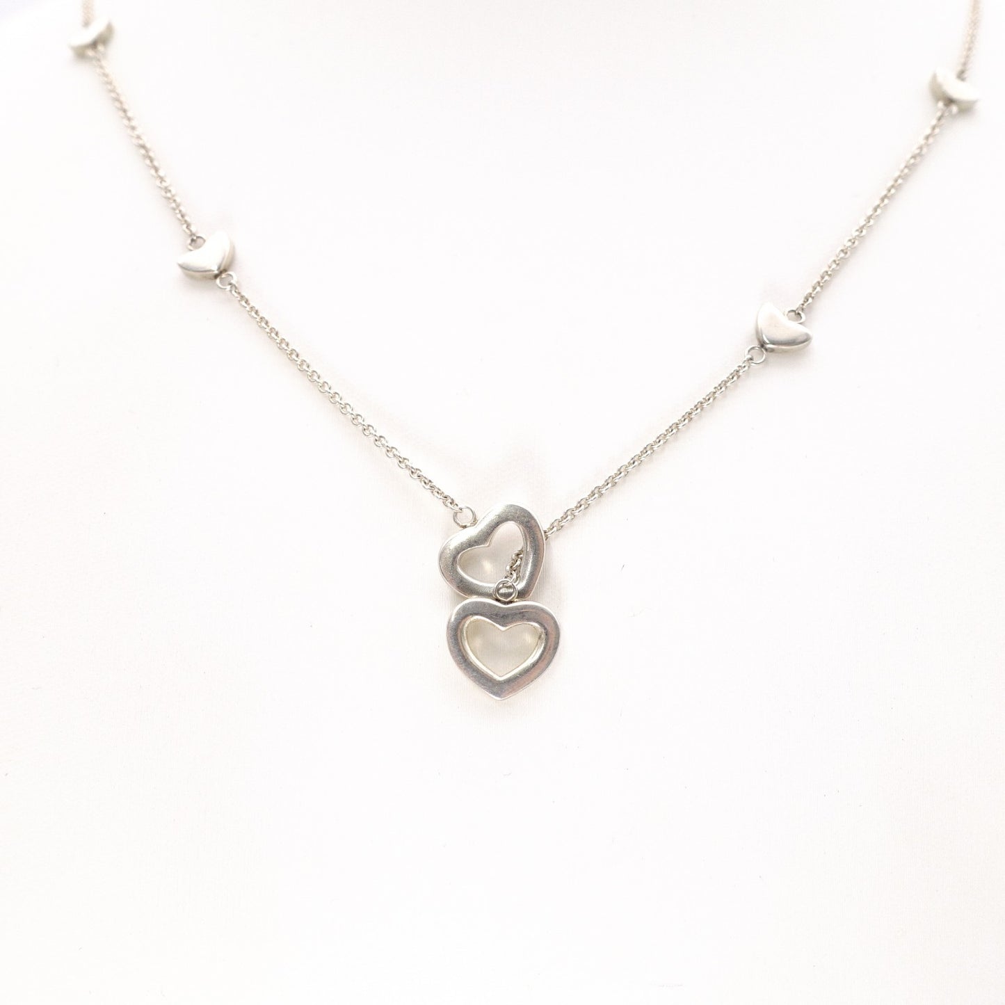 TIFFANY&Co. Tiffany Lariat Heart Link Necklace, 925 Sterling Silver, approx. 9g