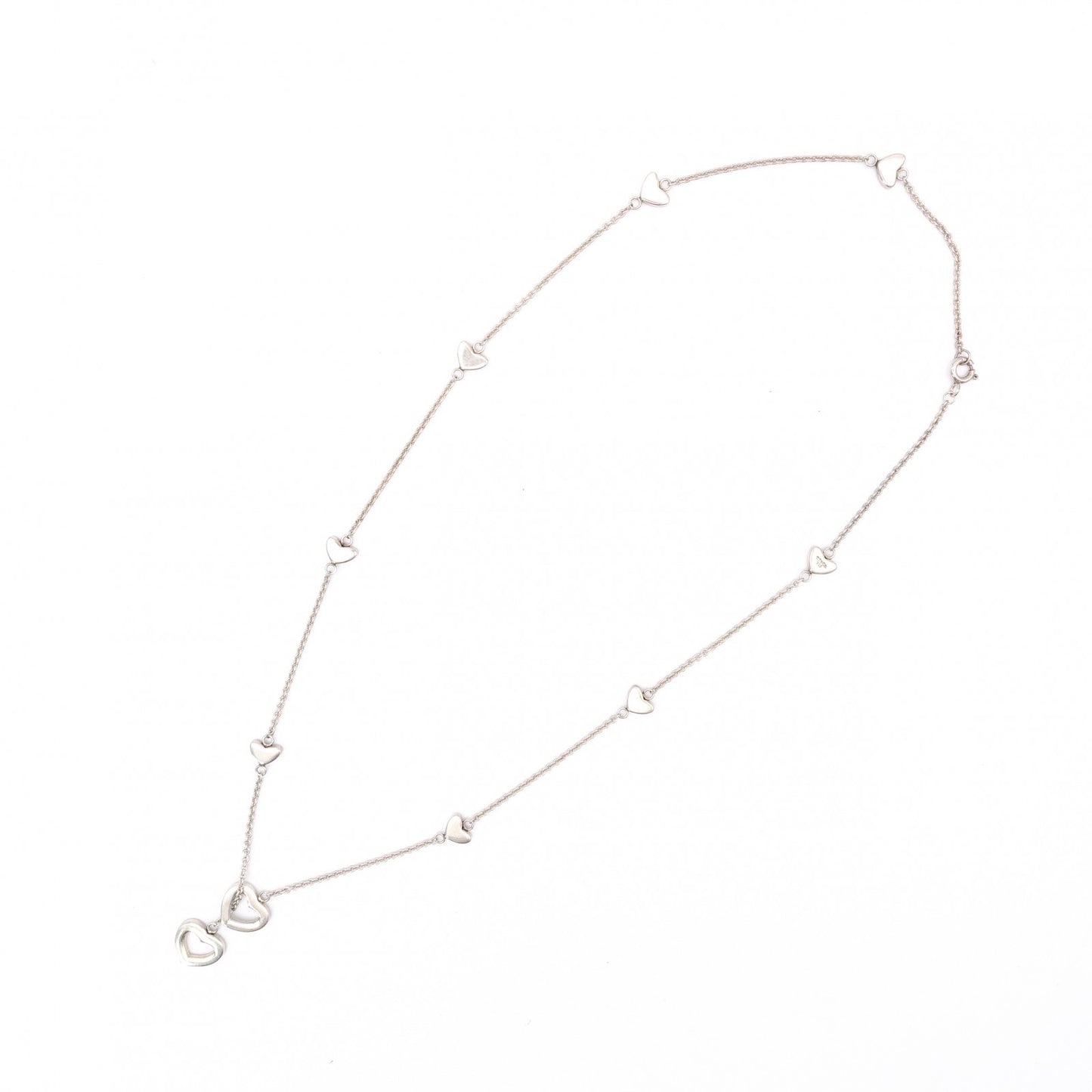 TIFFANY&Co. Tiffany Lariat Heart Link Necklace, 925 Sterling Silver, approx. 9g