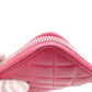 CHANEL Lambskin Matelassé Long Wallet, Leather, Pink, with Silver Hardware