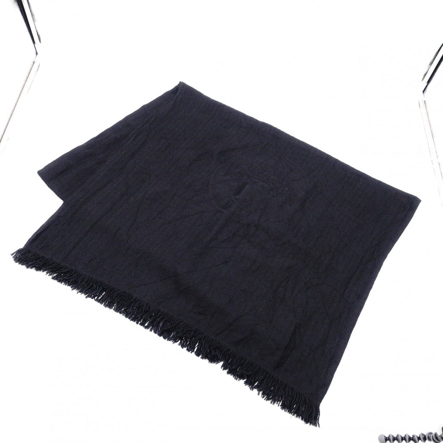 HERMES Scarf, Cashmere/Silk, Black, H Logo, Stole