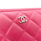 CHANEL Lambskin Matelassé Long Wallet, Leather, Pink, with Silver Hardware