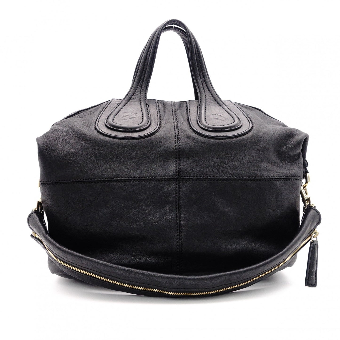 GIVENCHY Nightingale Handbag, Leather, Black, 2-Way