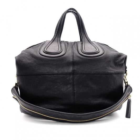 GIVENCHY Nightingale Handbag, Leather, Black, 2-Way