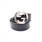 GUCCI GG Leather Belt, Size 95/38 inches, Black with Silver Hardware, Men’s, Logo