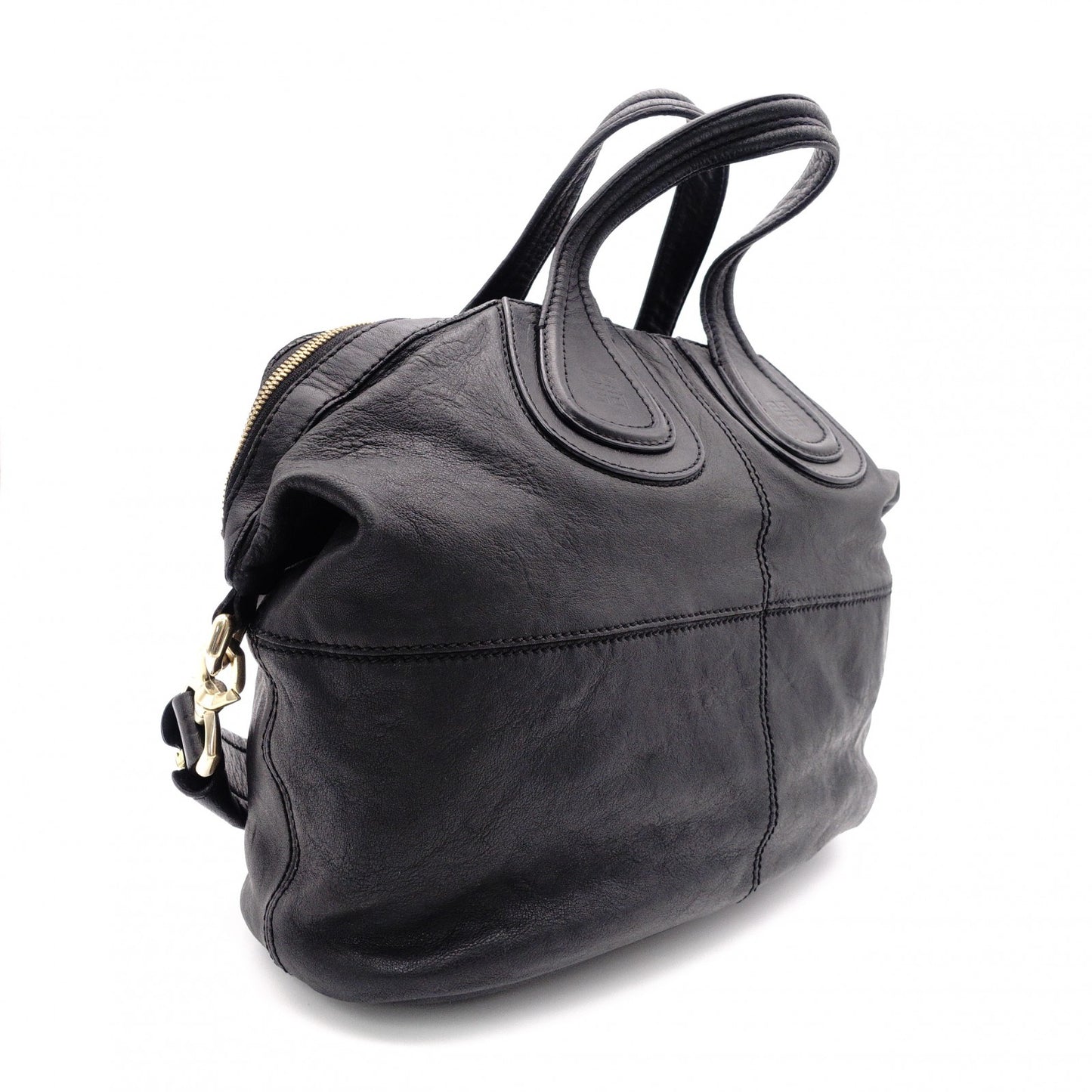 GIVENCHY Nightingale Handbag, Leather, Black, 2-Way