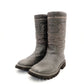 CHANEL CocoCoon Gray Long Boots Leather CC Logo Size 37 Approx. 24cm Boots High-Cut Women's With Box R801495