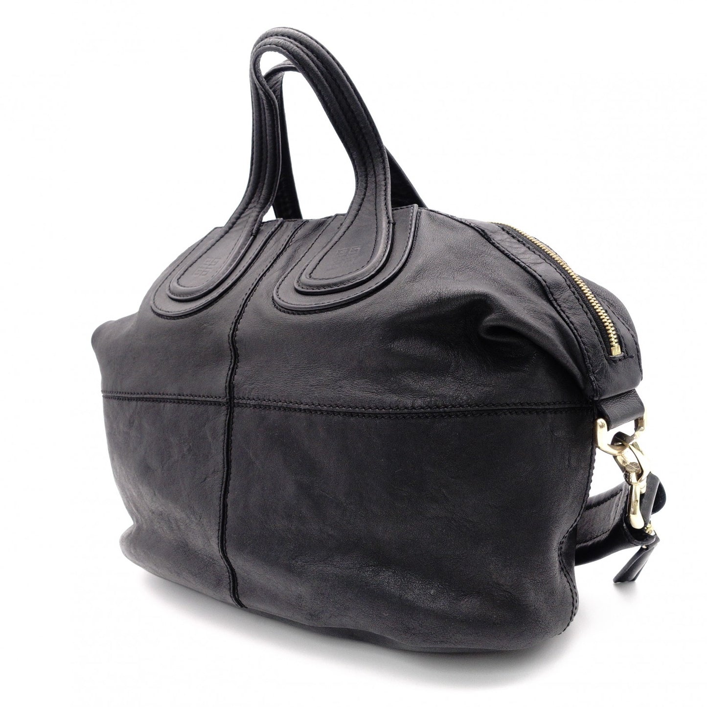 GIVENCHY Nightingale Handbag, Leather, Black, 2-Way