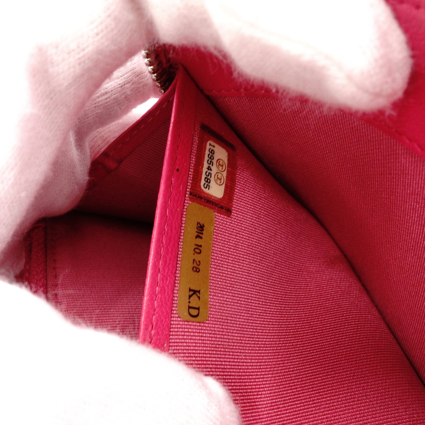CHANEL Lambskin Matelassé Long Wallet, Leather, Pink, with Silver Hardware