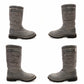 CHANEL CocoCoon Gray Long Boots Leather CC Logo Size 37 Approx. 24cm Boots High-Cut Women's With Box R801495