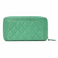 CHANEL Caviar Skin Boy Chanel Long Wallet, Leather, Green, Silver Hardware