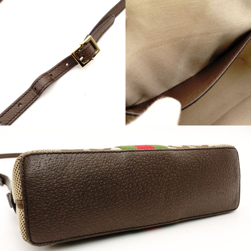 GUCCI Jumbo GG Off-Dye Shoulder Bag Beige × Brown Canvas Leather R801844