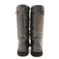 CHANEL CocoCoon Gray Long Boots Leather CC Logo Size 37 Approx. 24cm Boots High-Cut Women's With Box R801495