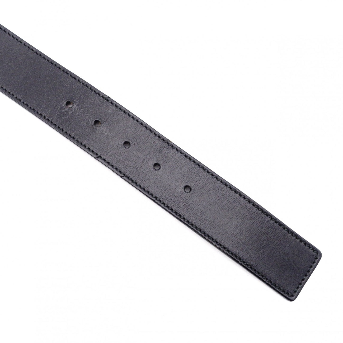 GUCCI GG Leather Belt, Size 95/38 inches, Black with Silver Hardware, Men’s, Logo