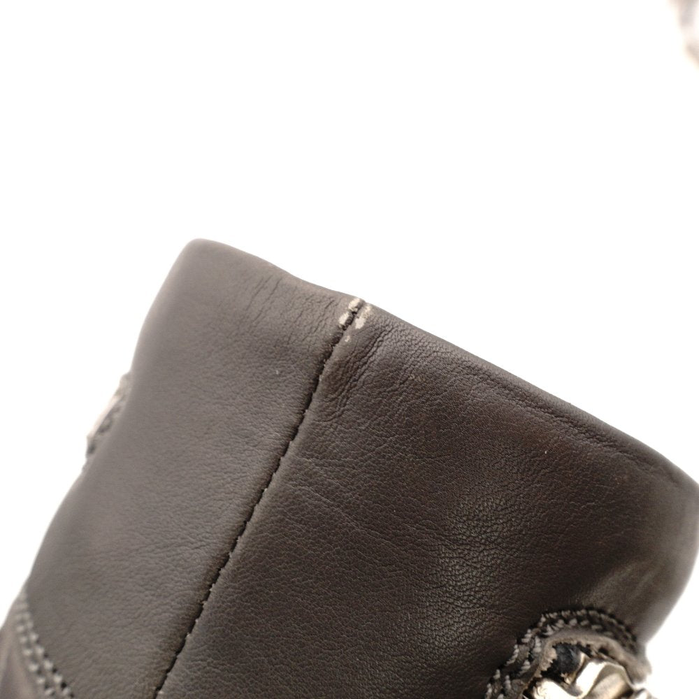 CHANEL CocoCoon Gray Long Boots Leather CC Logo Size 37 Approx. 24cm Boots High-Cut Women's With Box R801495