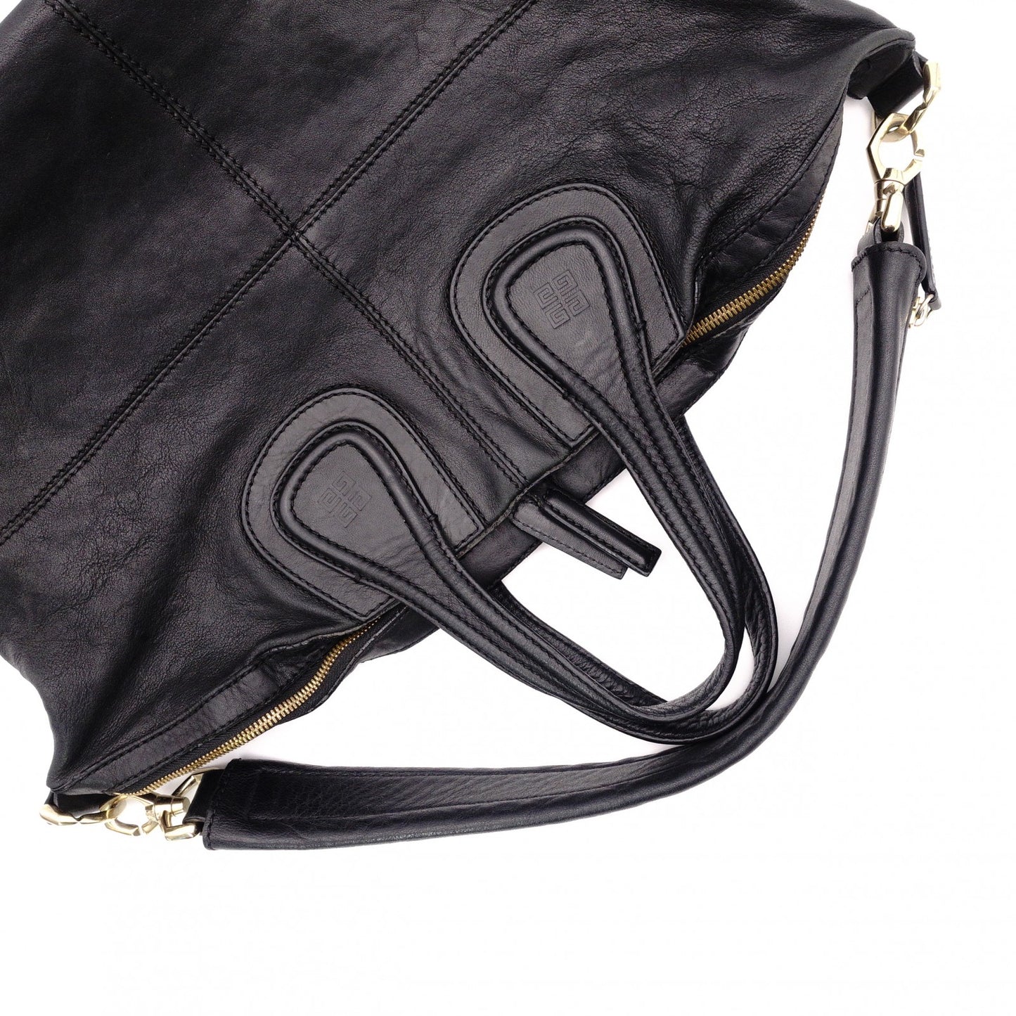 GIVENCHY Nightingale Handbag, Leather, Black, 2-Way