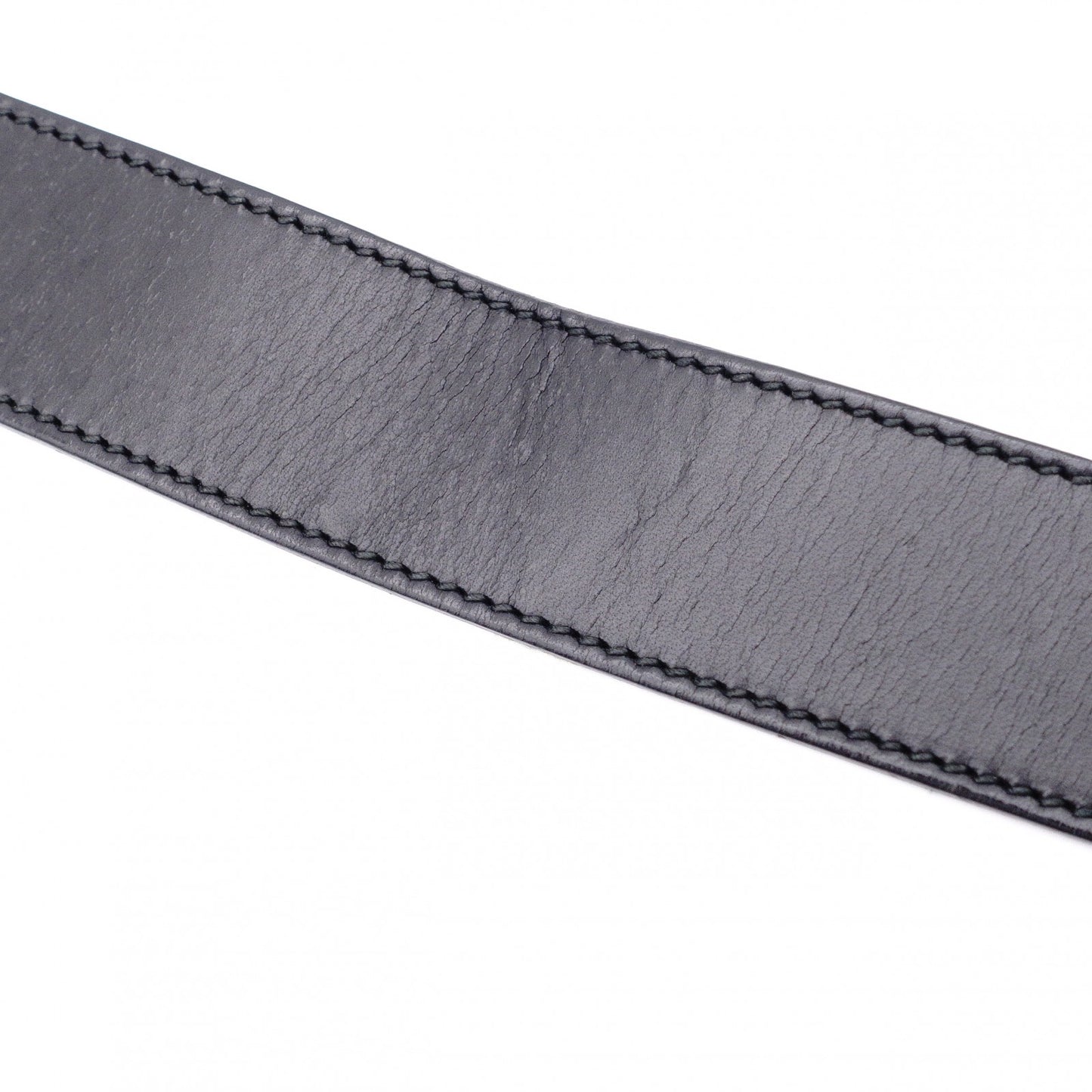 GUCCI GG Leather Belt, Size 95/38 inches, Black with Silver Hardware, Men’s, Logo