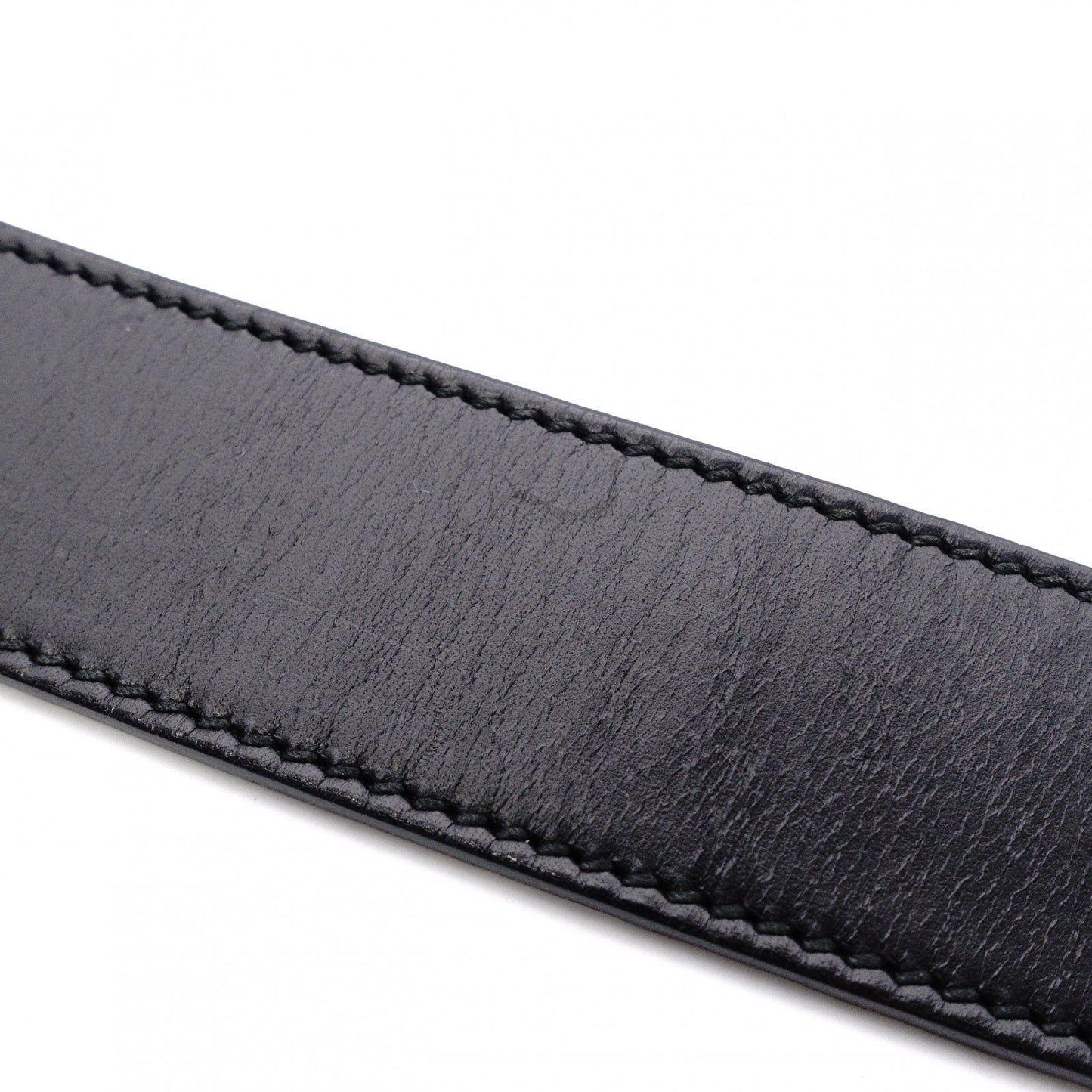 GUCCI GG Leather Belt, Size 95/38 inches, Black with Silver Hardware, Men’s, Logo