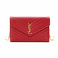 SAINT LAURENT Cassandra Shoulder Bag, Leather, Red, Gold Hardware, Crossbody
