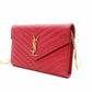 SAINT LAURENT Cassandra Shoulder Bag, Leather, Red, Gold Hardware, Crossbody