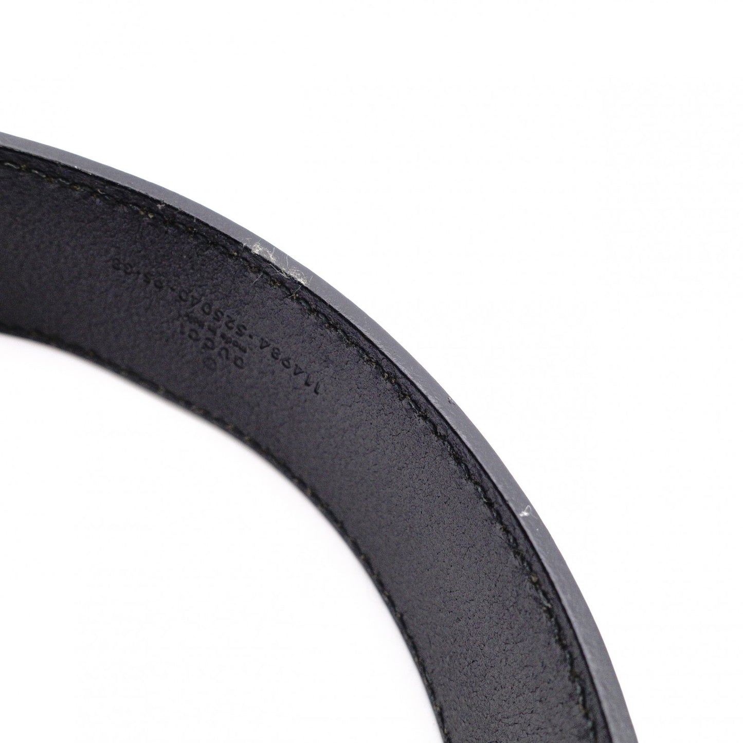 GUCCI GG Leather Belt, Size 95/38 inches, Black with Silver Hardware, Men’s, Logo