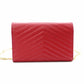 SAINT LAURENT Cassandra Shoulder Bag, Leather, Red, Gold Hardware, Crossbody