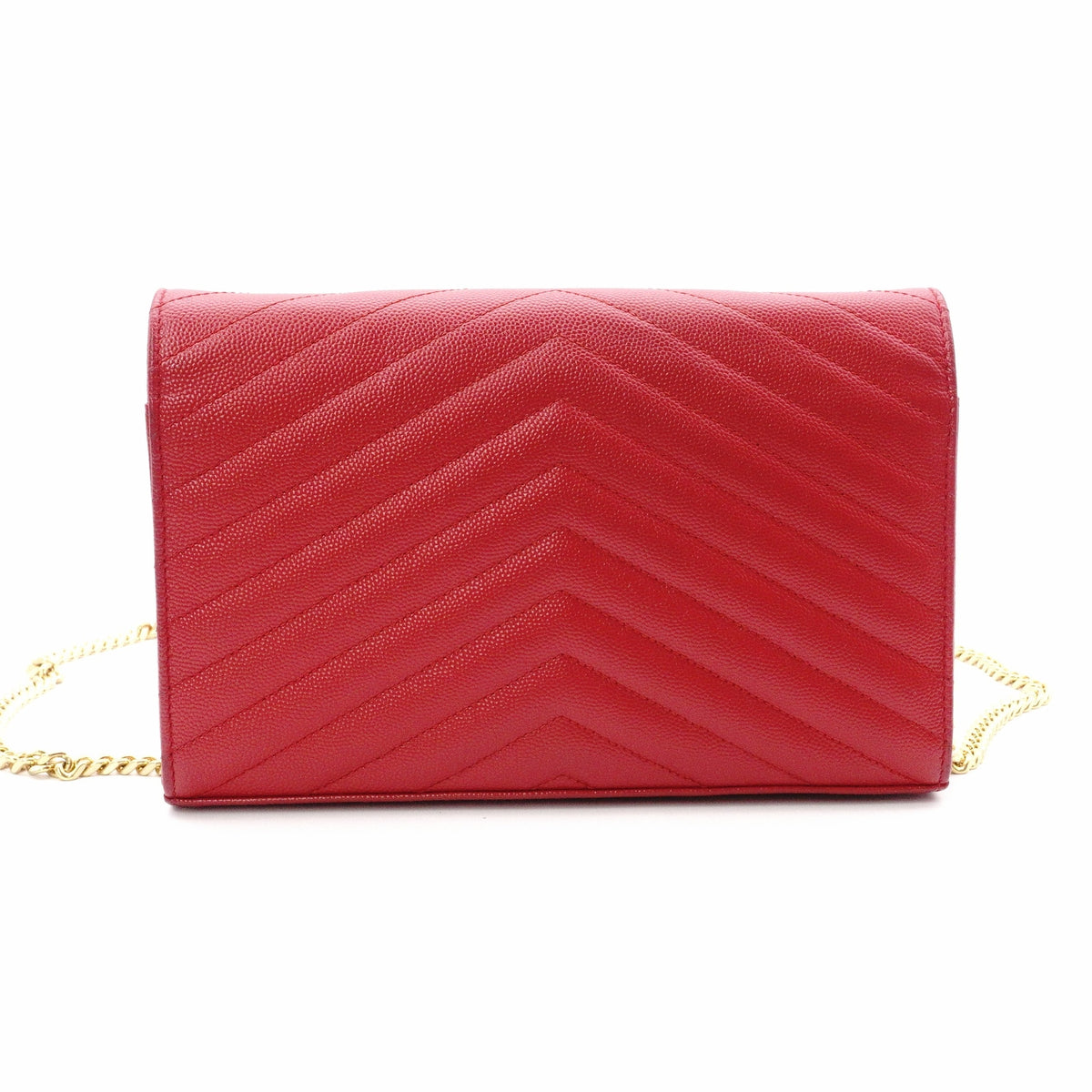 SAINT LAURENT Cassandra Shoulder Bag, Leather, Red, Gold Hardware, Crossbody
