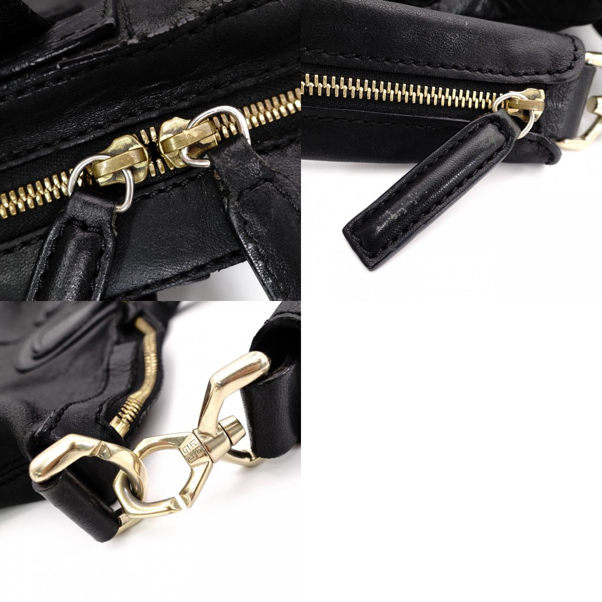 GIVENCHY Nightingale Handbag, Leather, Black, 2-Way