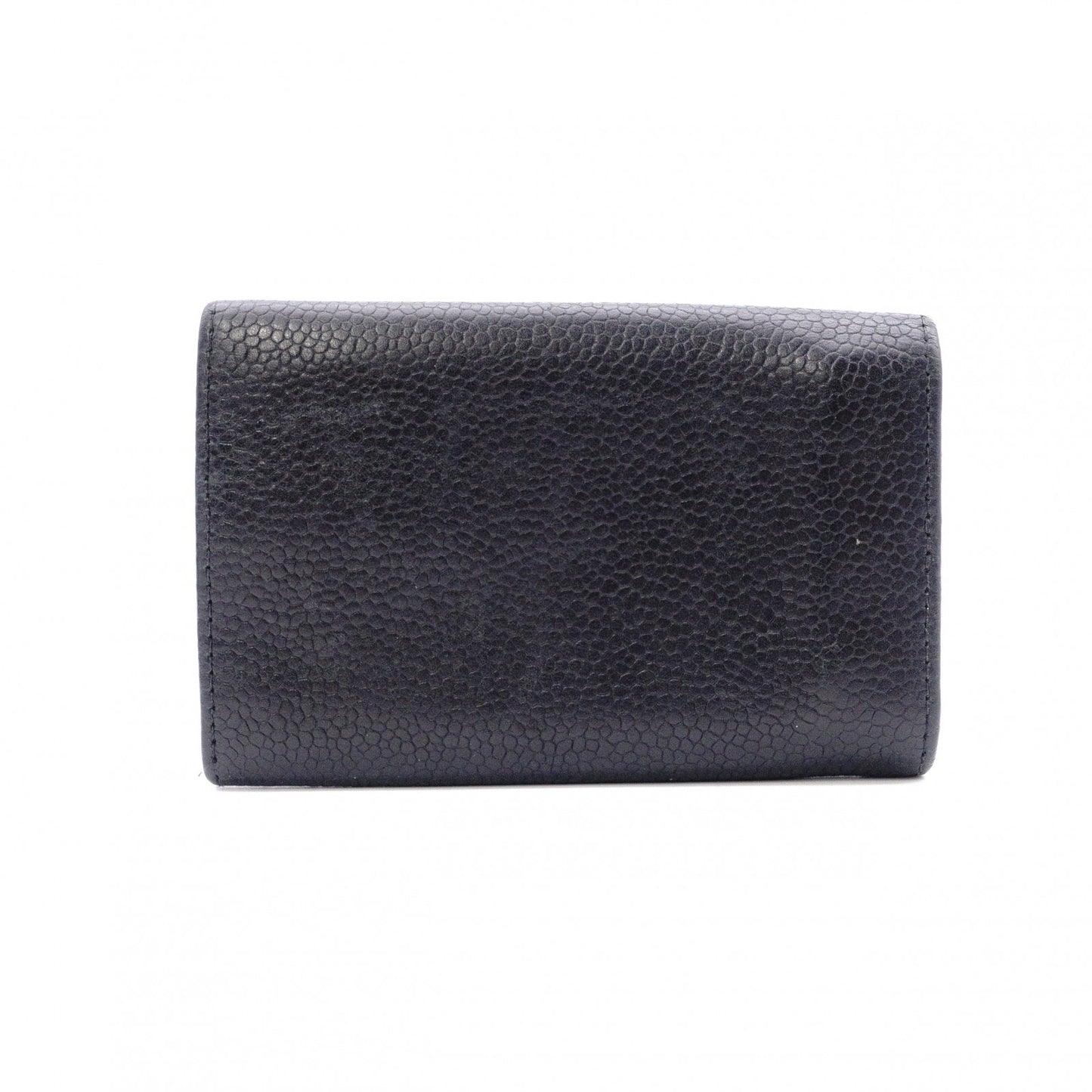CHANEL Caviar Skin Key Case, Leather, Black, 6-ring, Coco Logo
