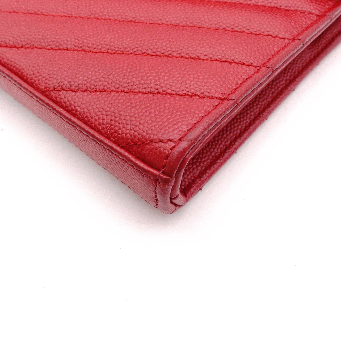 SAINT LAURENT Cassandra Shoulder Bag, Leather, Red, Gold Hardware, Crossbody