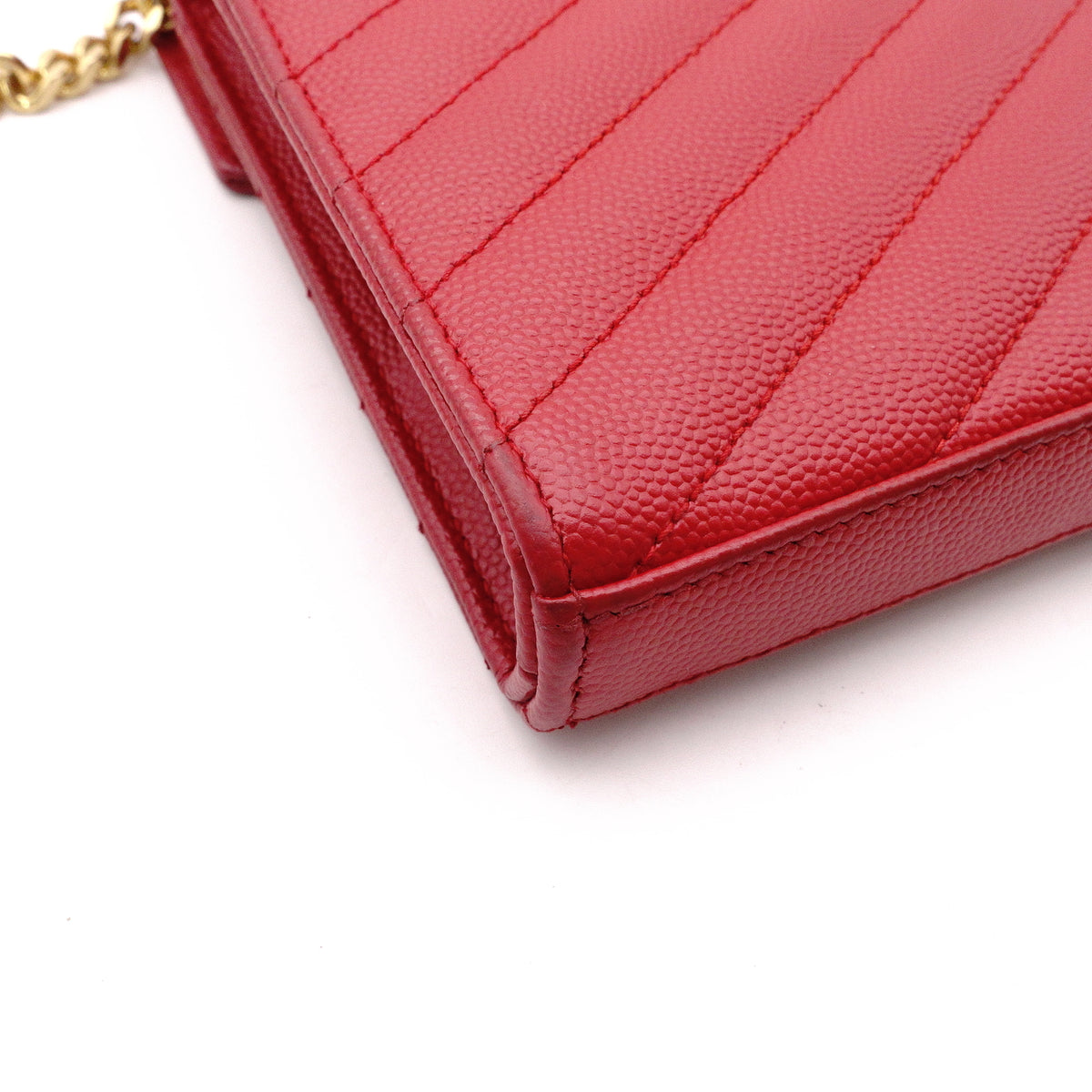 SAINT LAURENT Cassandra Shoulder Bag, Leather, Red, Gold Hardware, Crossbody
